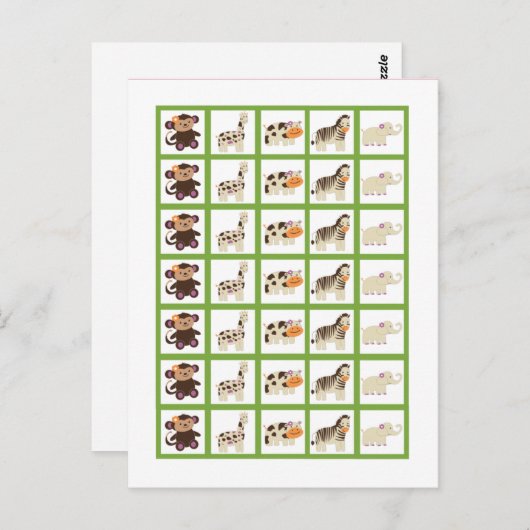 Bingo Kaart Markers Jacana Paarse Dieren (Voorkant / Achterkant)