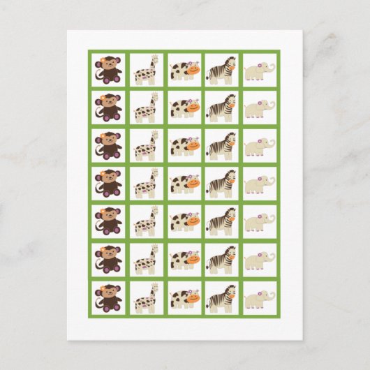 Bingo Kaart Markers Jacana Paarse Dieren (Voorkant)