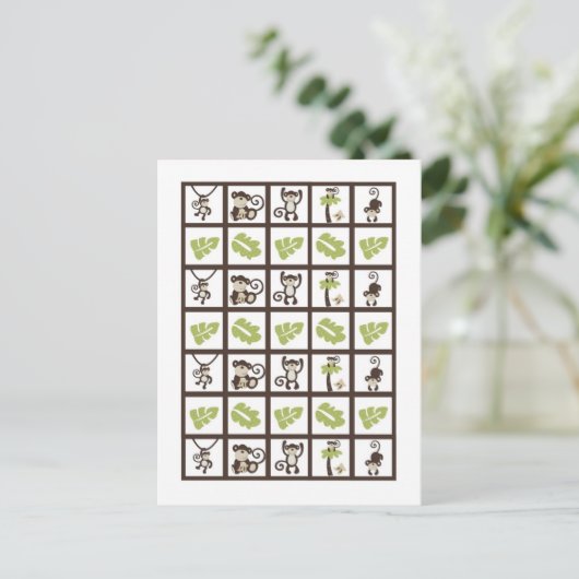 Bingo Kaart Markers Monkey Time Zoo Animal (Staand voorkant)