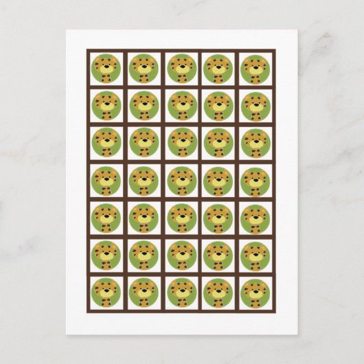 Bingo Kaart Markers Oerwoud Tales Safari (Voorkant)