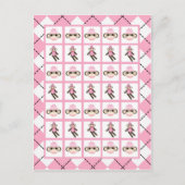 Bingo Kaart Markers Pink Argyle Sock Monkey (Voorkant)