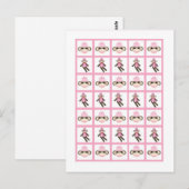 Bingo Kaart Markers Pink Sock Monkey (Voorkant / Achterkant)
