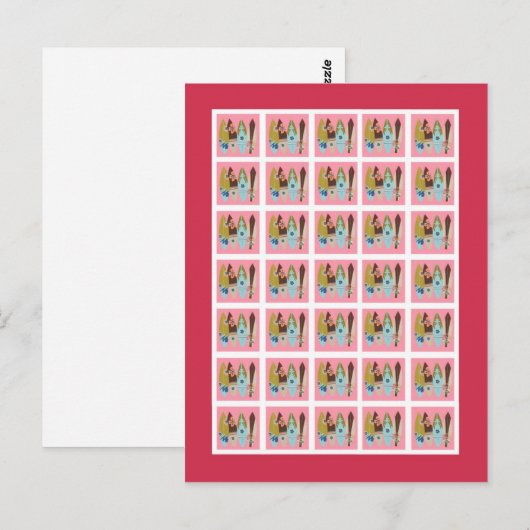 Bingo Kaart Markers Roze Hawaiian Luau Tropical (Voorkant / Achterkant)