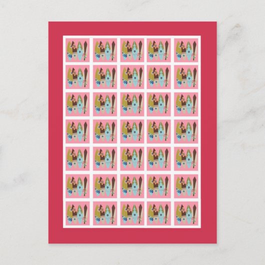 Bingo Kaart Markers Roze Hawaiian Luau Tropical (Voorkant)