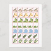 Bingo Kaart Markers Safari Oerwoud Animals Pink (Voorkant)