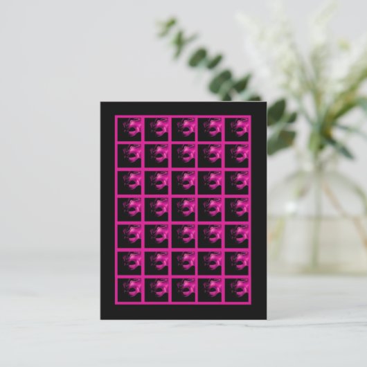 Bingo Kaart Markers Sweet 16 Hot Pink Black Party (Staand voorkant)