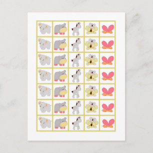 Bingo Kaart Markers Tropische Punch Dieren