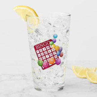 BINGO-kaart met BINGO-ballen Glas