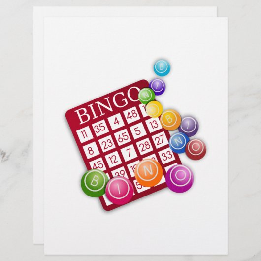 BINGO-Kaart met BINGO Balls (Voorkant / Achterkant)