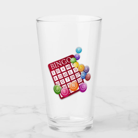 BINGO-Kaart met BINGO Balls Glas (Voorkant)