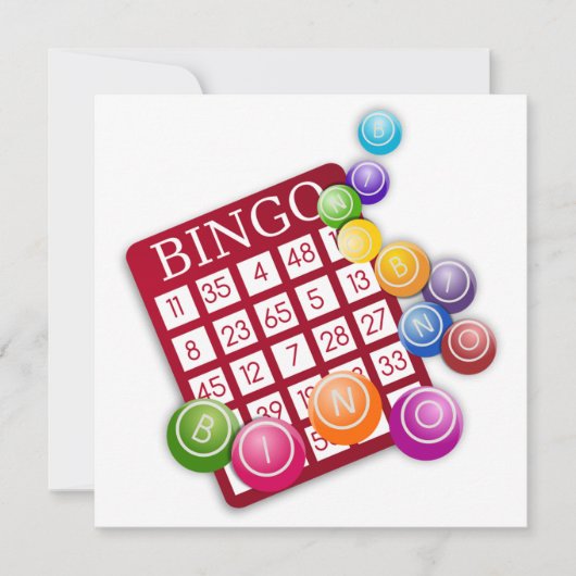 BINGO-Kaart met BINGO Balls Kaart (Voorkant)