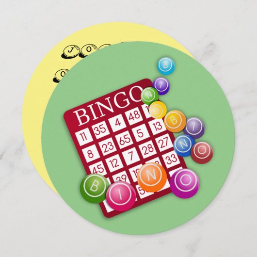BINGO-Kaart met BINGO Balls Kaart (Voorkant / Achterkant)