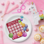 BINGO-Kaart met BINGO Balls Papieren Bordje (Feest)