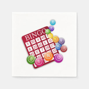 BINGO-Kaart met BINGO Balls Servet