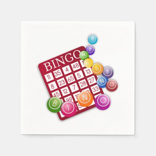 BINGO-Kaart met BINGO Balls Servet (Voorkant)