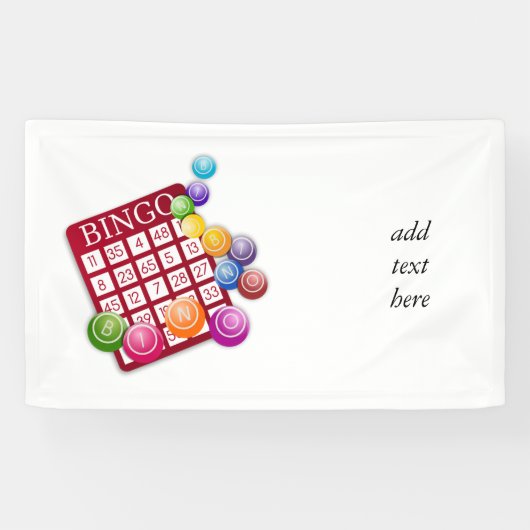 BINGO-Kaart met BINGO Balls Spandoek (Horizontaal)