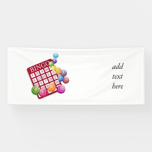 BINGO-Kaart met BINGO Balls Spandoek (Horizontaal)