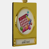 BINGO-Kaart met BINGO Balls Verguld Banner Ornament (Rechts)