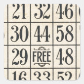  Bingo Kaart Vierkante Sticker (Voorkant)