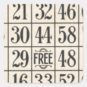  Bingo Kaart Vierkante Sticker