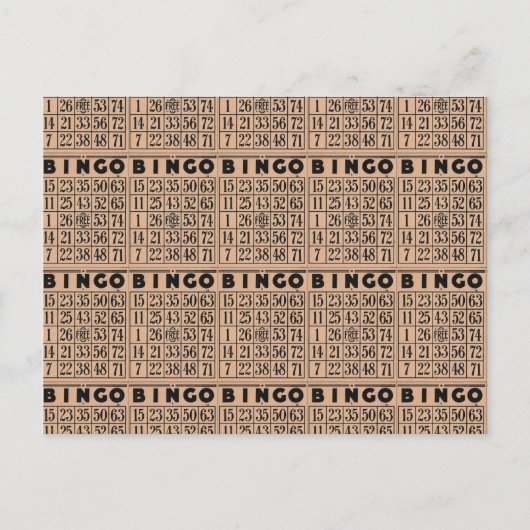  bingo-kaarten briefkaart (Voorkant)