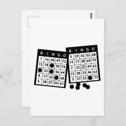 Bingo kaarten chips spel kunst illustratie (Voorkant / Achterkant)