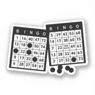 Bingo kaarten chips spel kunst illustratie sticker