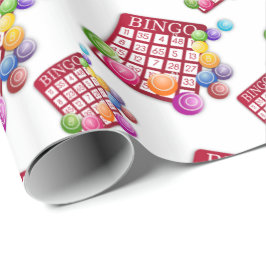 Bingo-kaarten en bingo-ballen cadeaupapier