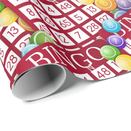 Bingo Kaarten en Bingoballen Grote Print Cadeaupapier (Rol Hoek)