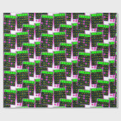 Bingo-kaarten en markers Neon-kleuren op zwart Cadeaupapier (Vlak)