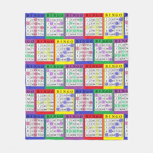BINGO-kaarten, kleurrijke Lucky Blanket Fleece Deken (Voorkant)