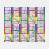 BINGO-kaarten, kleurrijke Lucky Blanket Fleece Deken (Voorkant (Horizontaal))