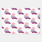 Bingo-Kaarten met roze en blauwe bloemen en chips Inpakpapier Vel (Voorkant 3)