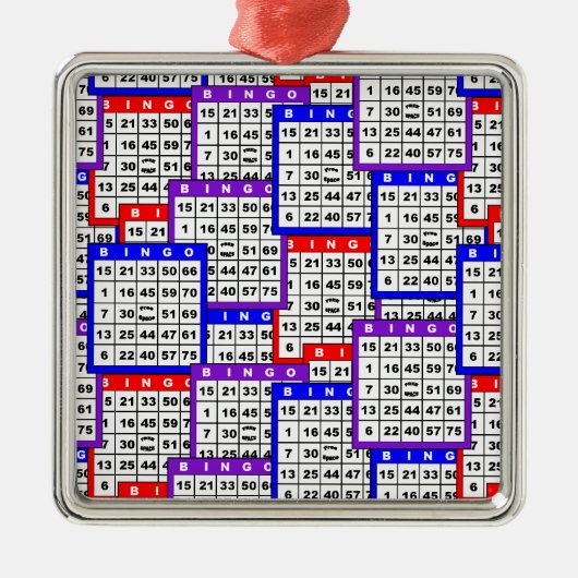 Bingo Kaarten Metalen Ornament (Voorkant)