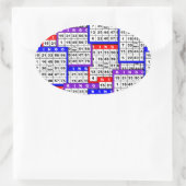 Bingo Kaarten Ovale Sticker (Tas)