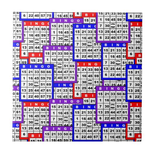 Bingo Kaarten Tegeltje (Voorkant)