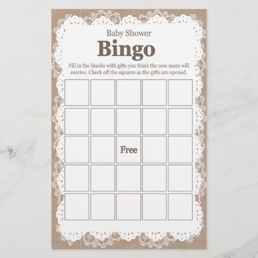 Bingo-Kaarten van het Baby shower van de overlappi (Voorkant)