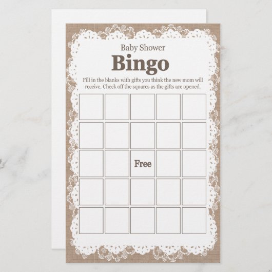 Bingo-Kaarten van het Baby shower van de overlappi (Voorkant / Achterkant)