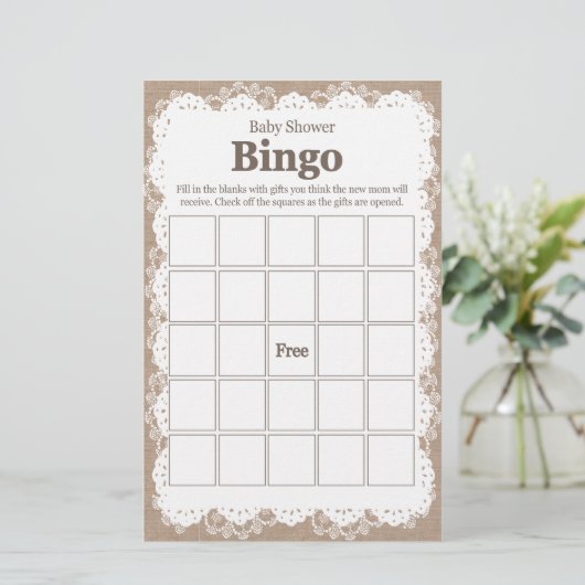 Bingo-Kaarten van het Baby shower van de overlappi (Staand voorkant)