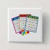 Bingo Kaarten Vierkante Button 5,1 Cm (Voorkant)