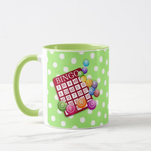 Bingo - kleurrijke bingo kaart en tellers mok (Links)