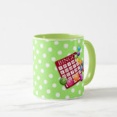 Bingo - kleurrijke bingo kaart en tellers mok (Voorkant rechts)