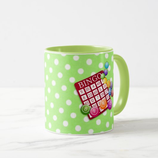 Bingo - kleurrijke bingo kaart en tellers mok (Voorkant rechts)