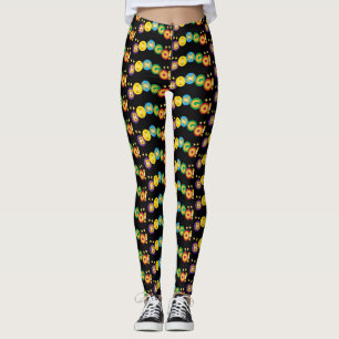 Bingo Kleurrijke Cirkel met Gouden Letters Leggings