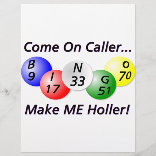 Bingo! Kom op Caller, maak me Holler. (Voorkant)