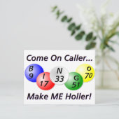 Bingo! Kom op Caller, maak me Holler. Briefkaart (Staand voorkant)