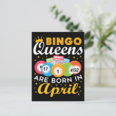 Bingo koninginnen worden geboren in april verjaard briefkaart (Staand voorkant)