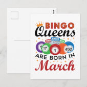 Bingo Koninginnen Worden Geboren in Maart Briefkaart (Voorkant / Achterkant)