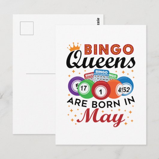 Bingo Koninginnen Worden Geboren In Mei Briefkaart (Voorkant / Achterkant)