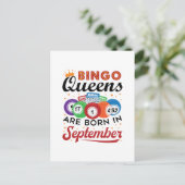 Bingo Koninginnen Worden in September Geboren Briefkaart (Staand voorkant)